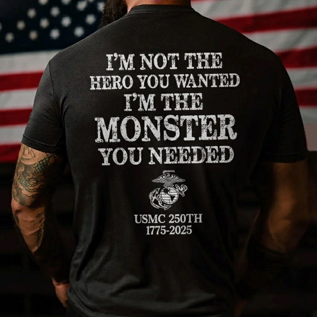 USMC 250th Anniversary Retro Style Hardcore Slogan T-shirt