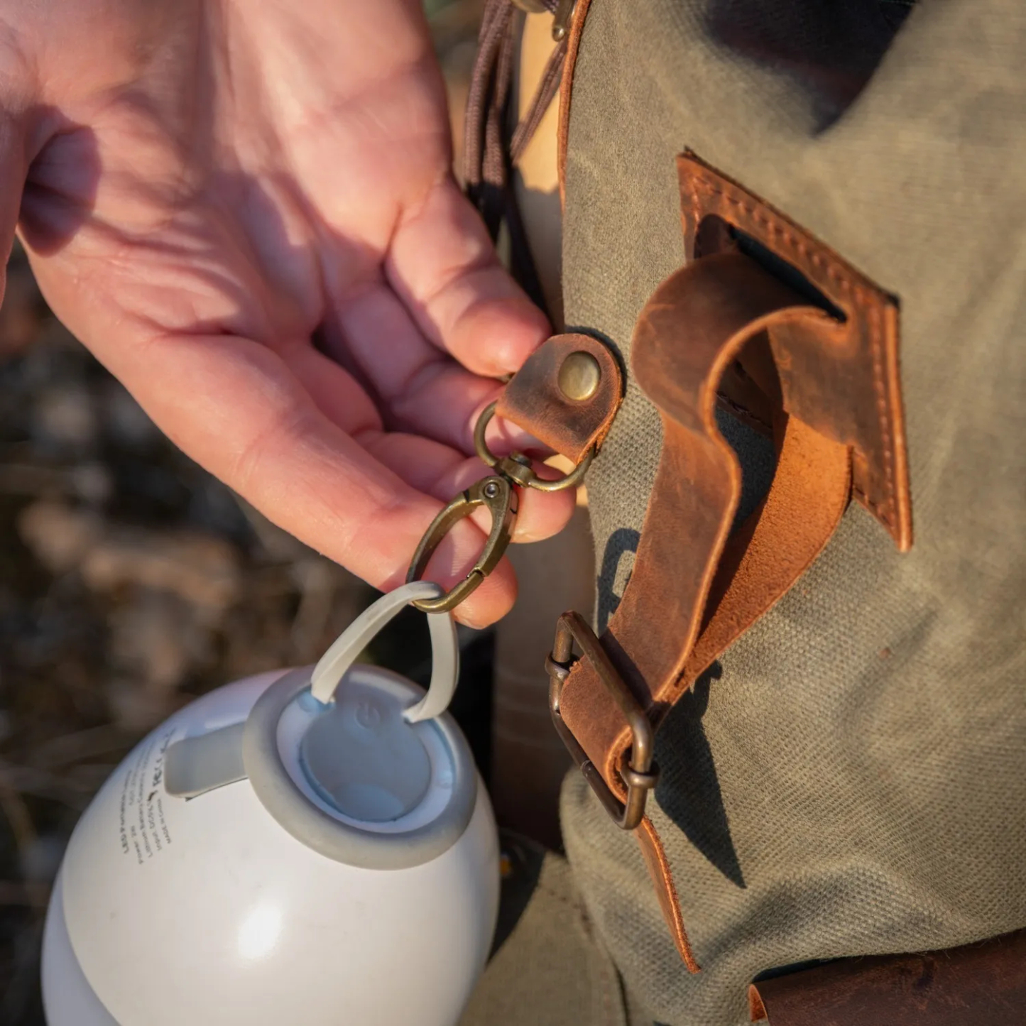 Vintage Waxed Canvas Rugged Outdoor Adventure Hiking Backpack