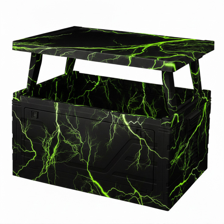 Cyberpunk Neon Lightning Print Foldable Storage Box 