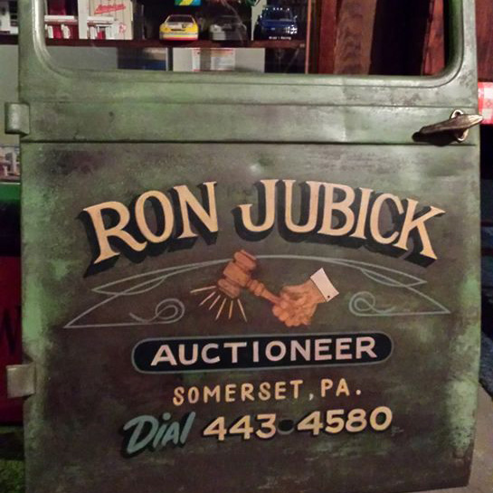 Vintage Professional Auctioneer Service Gavel Logo Design Car Decal