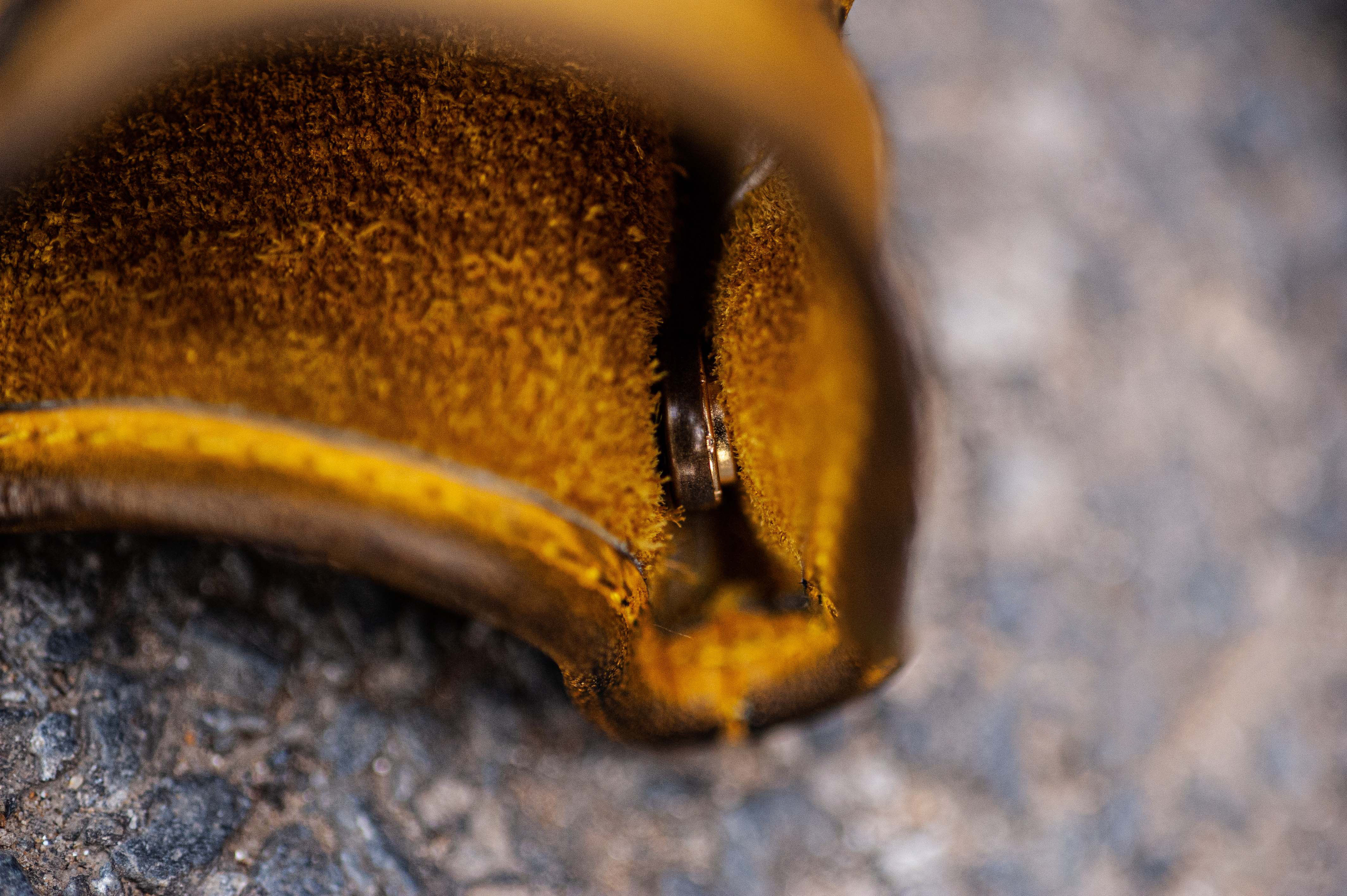 Rugged Steampunk Yellow Distressed Leather Skeleton Pattern Biker Gloves