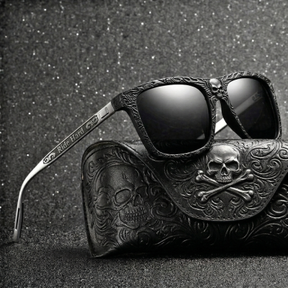 Vintage Biker Metal Frame Polarized Riding Sunglasses