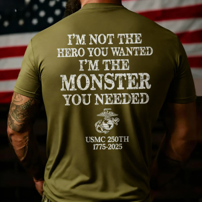 USMC 250th Anniversary Retro Style Hardcore Slogan T-shirt