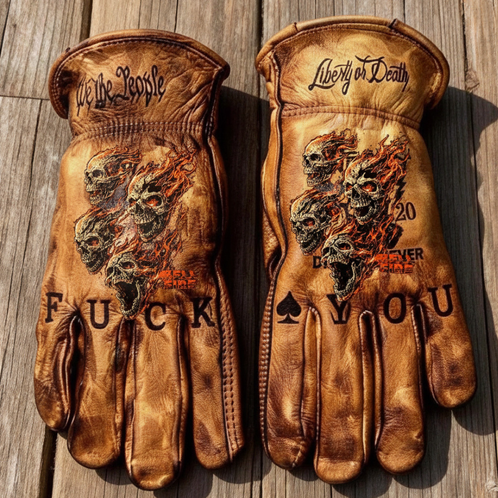 Gothic Skull Rider Motorcycle Gloves