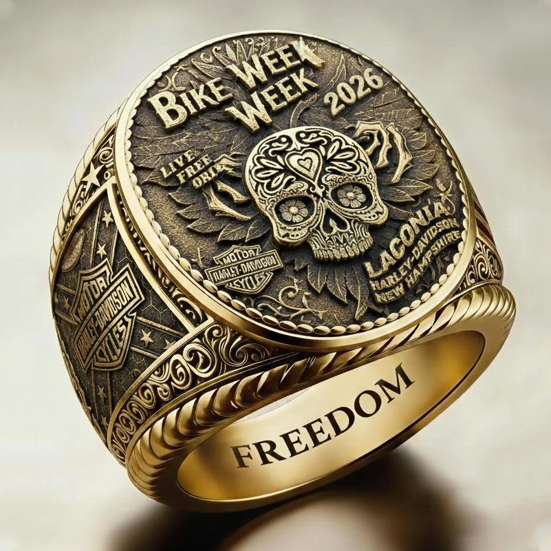Harley-style pattern ring