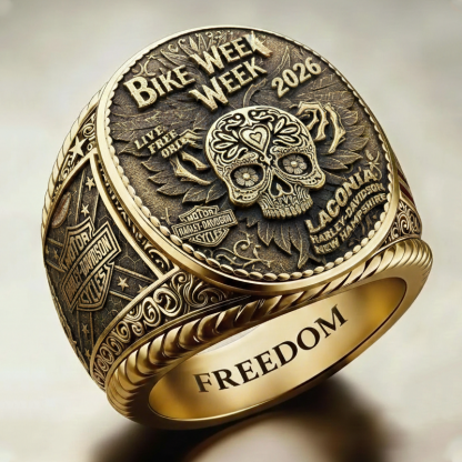 Harley-style pattern ring