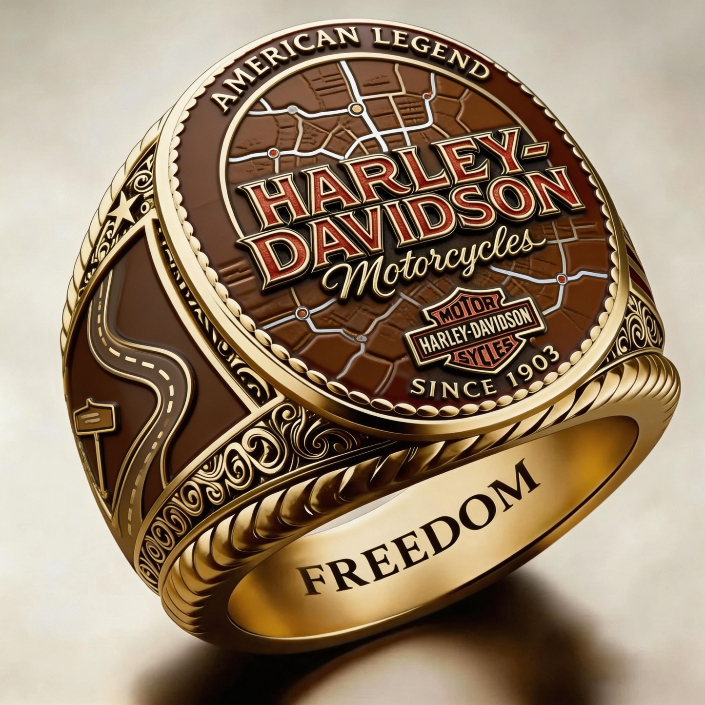 Classic American Motorcycle Style Vintage Biker Ring