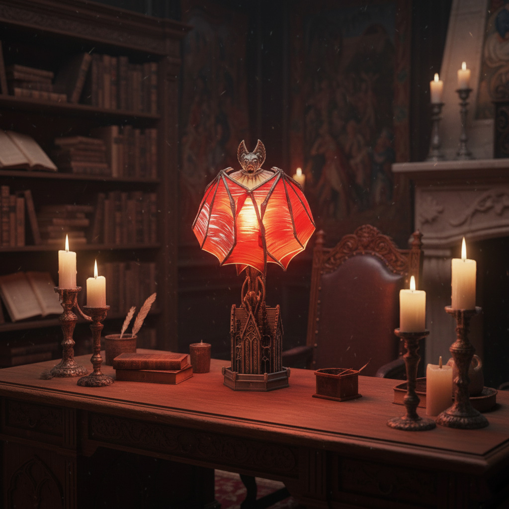 Gothic Bat Wing Table Lamp – Dark Fantasy Sculptural Night Light