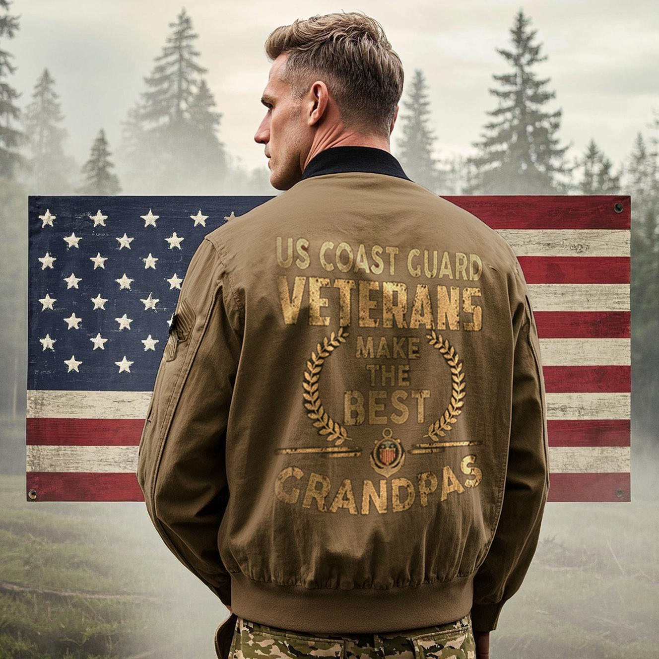 The most classic "grandpa style" T-shirt, Coast Guard Veteran style winter jacket