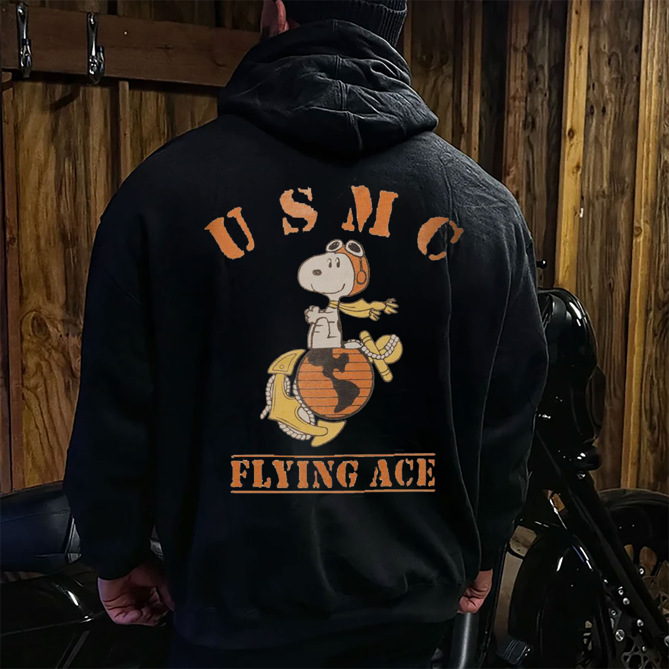 American-style dog-print loose winter hoodie