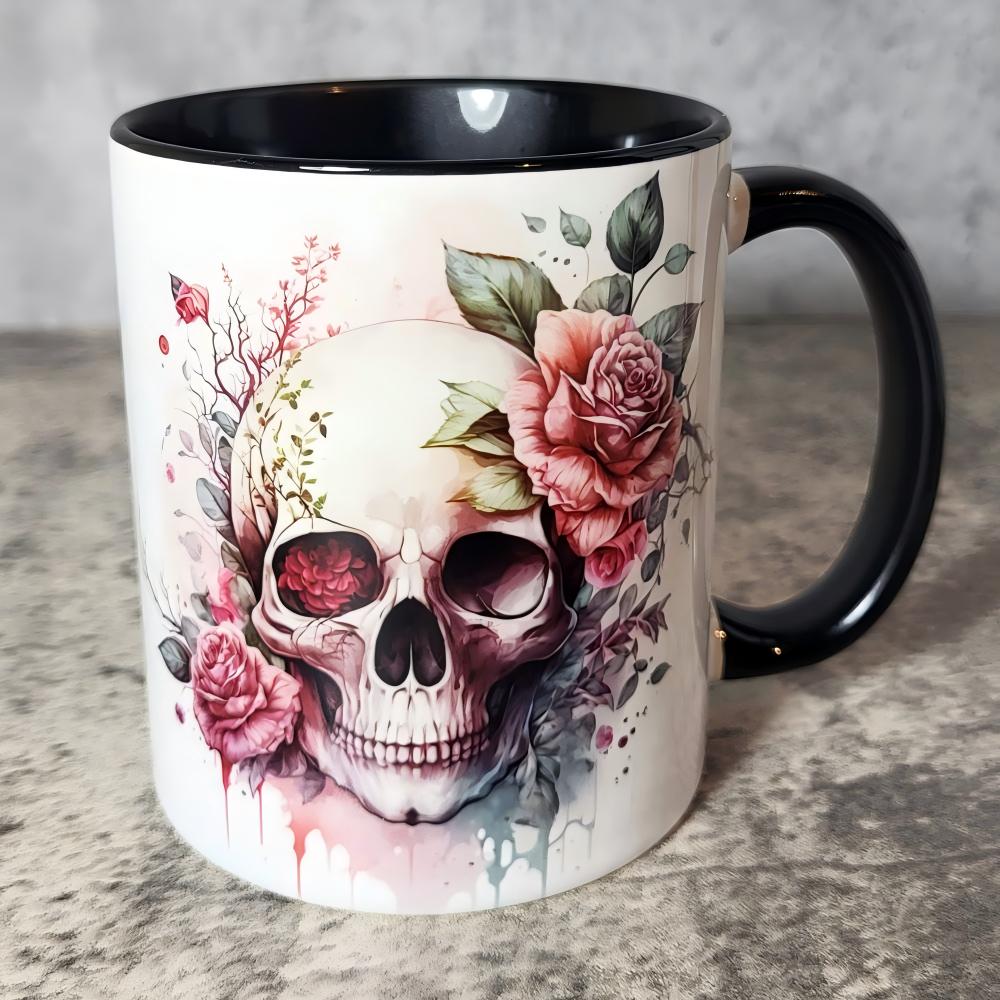 Gothic Coffee Mug – Skeleton Art Cup for Punk & Alternative Style