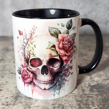 Gothic Coffee Mug – Skeleton Art Cup for Punk & Alternative Style