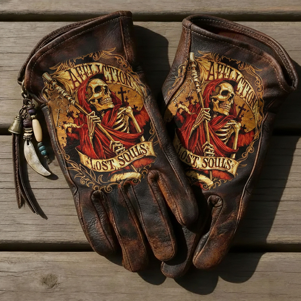 Patriotism Style Graphic Leather Gloves
