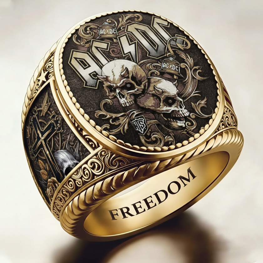 Harley-style pattern ring