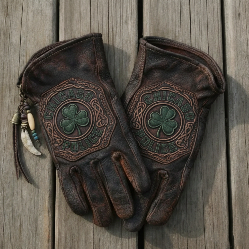 Vintage Style Pattern Motorcycle Riding Gloves