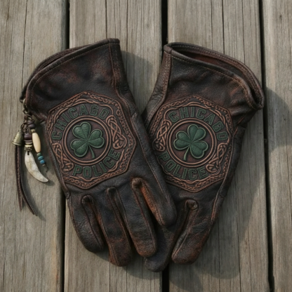 Vintage Style Pattern Motorcycle Riding Gloves