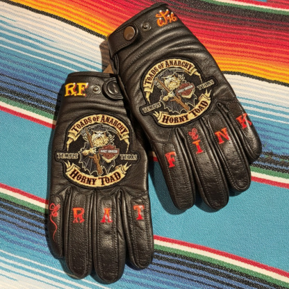 Vintage Style Pattern Motorcycle Riding Gloves