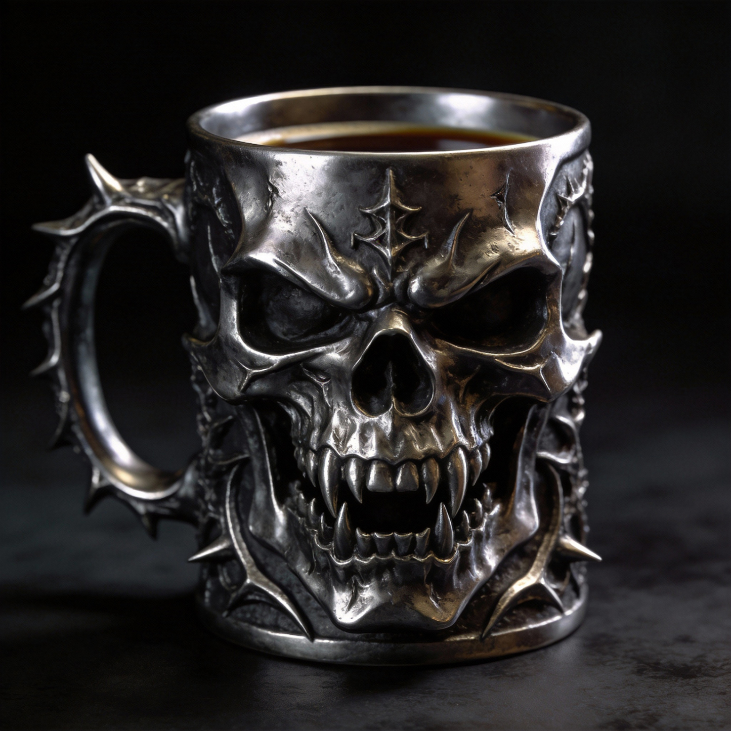 Gothic Skull Tankard 3D Realistic Skeleton Coffee Mug