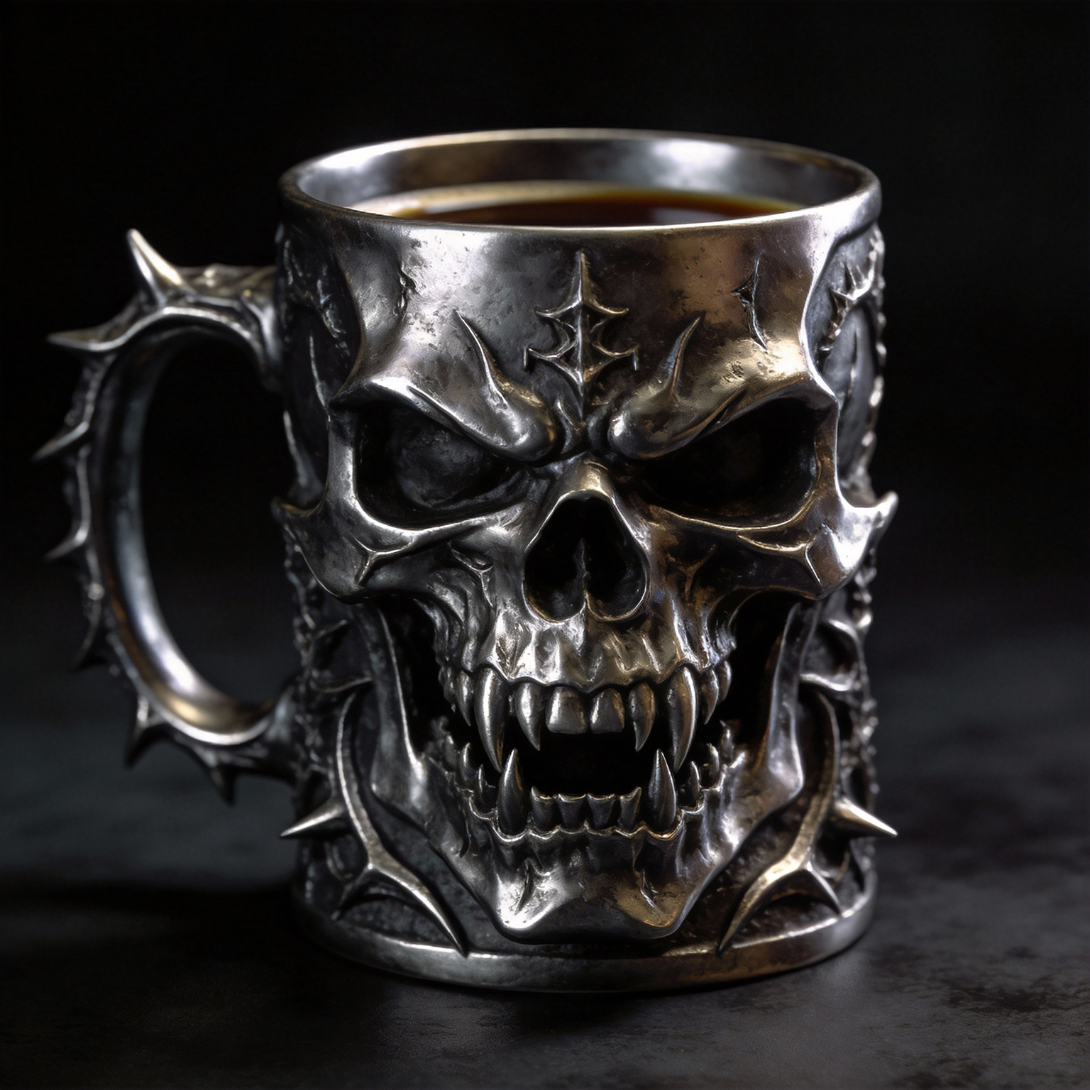 Gothic Skull Tankard 3D Realistic Skeleton Coffee Mug