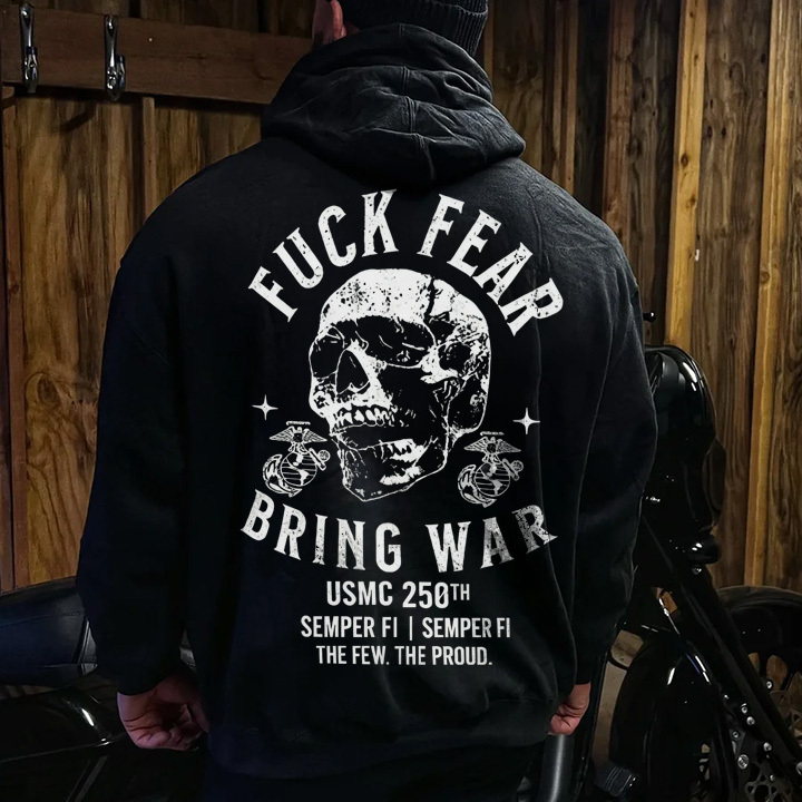 Vintage Skull Graphic Hooded Sweatshirt