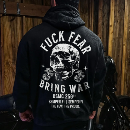 Vintage Skull Graphic Hooded Sweatshirt