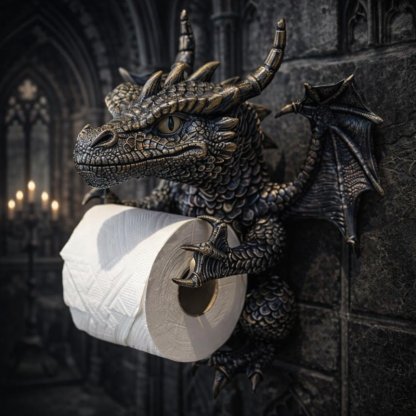 Gothic Dragon Toilet Paper Holder Wall Mounted Bathroom Decor