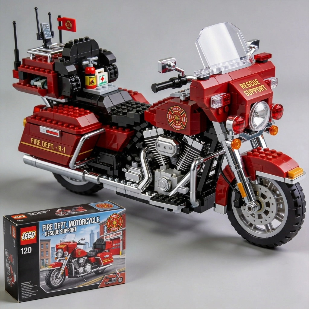 Adult Harley-Davidson motorcycle building blocks
