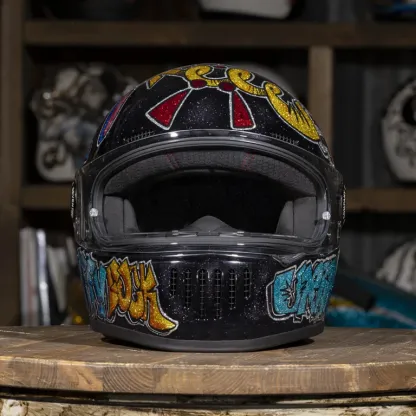 Graffiti Art Glitter Full Face Motorcycle Safety Riding Helmet