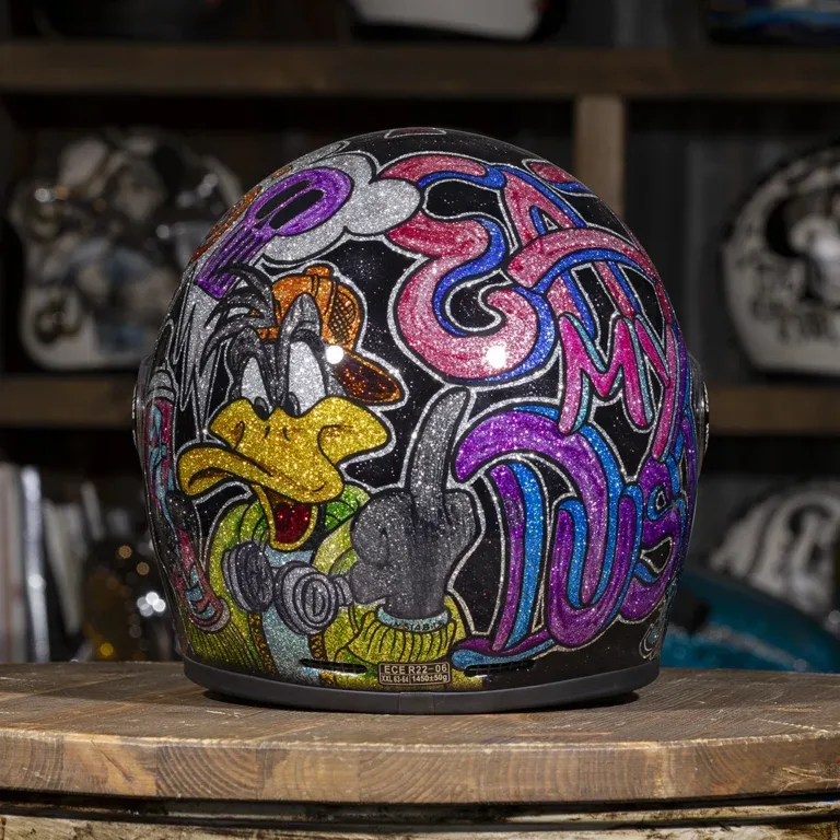 Graffiti Art Glitter Full Face Motorcycle Safety Riding Helmet