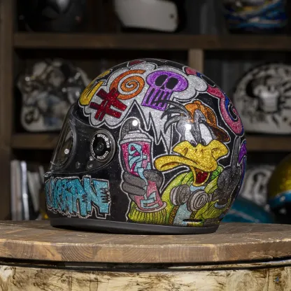 Graffiti Art Glitter Full Face Motorcycle Safety Riding Helmet