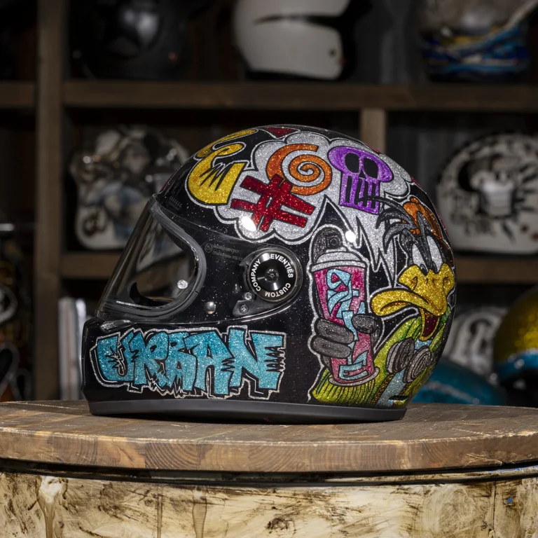 Graffiti Art Glitter Full Face Motorcycle Safety Riding Helmet
