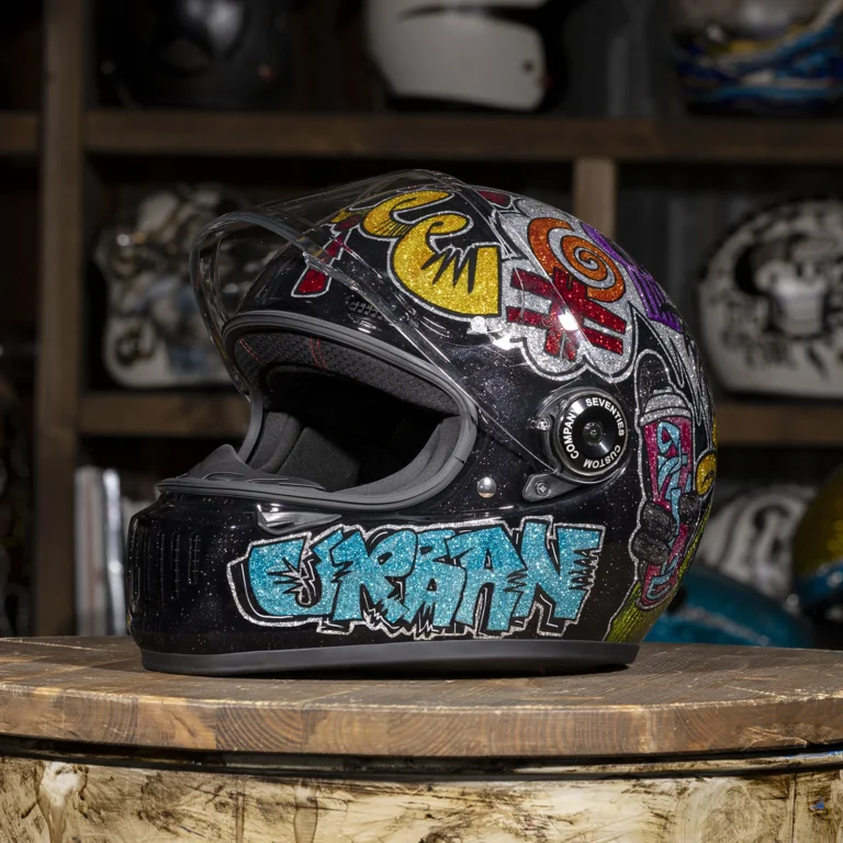 Graffiti Art Glitter Full Face Motorcycle Safety Riding Helmet