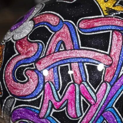 Graffiti Art Glitter Full Face Motorcycle Safety Riding Helmet