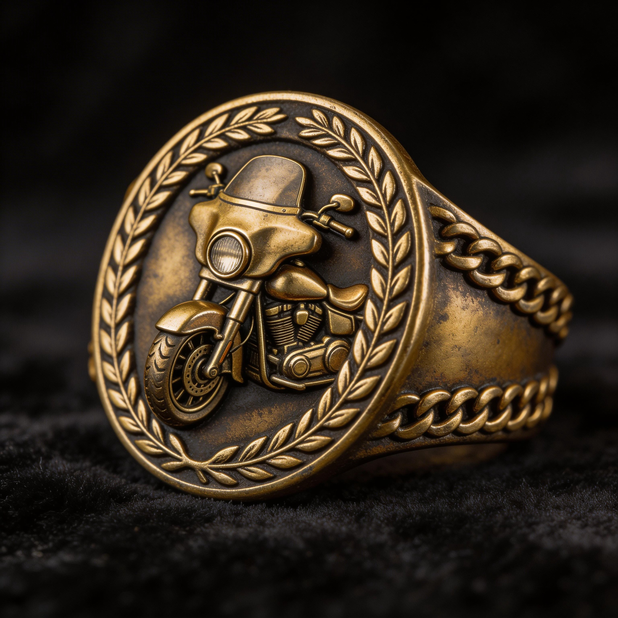 Retro Punk Harley-style Motorcycle Rider Ring