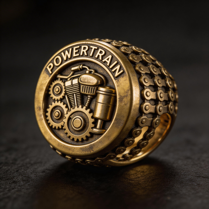 Retro Punk Harley-style Motorcycle Rider Ring