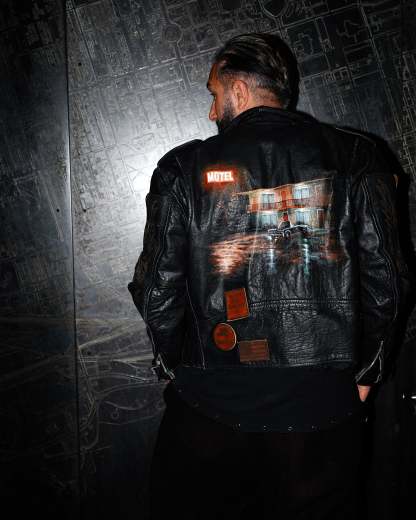 "Endless Ride"Men'S Vintage Motorcycle Leather Outdoor Jacket Coat