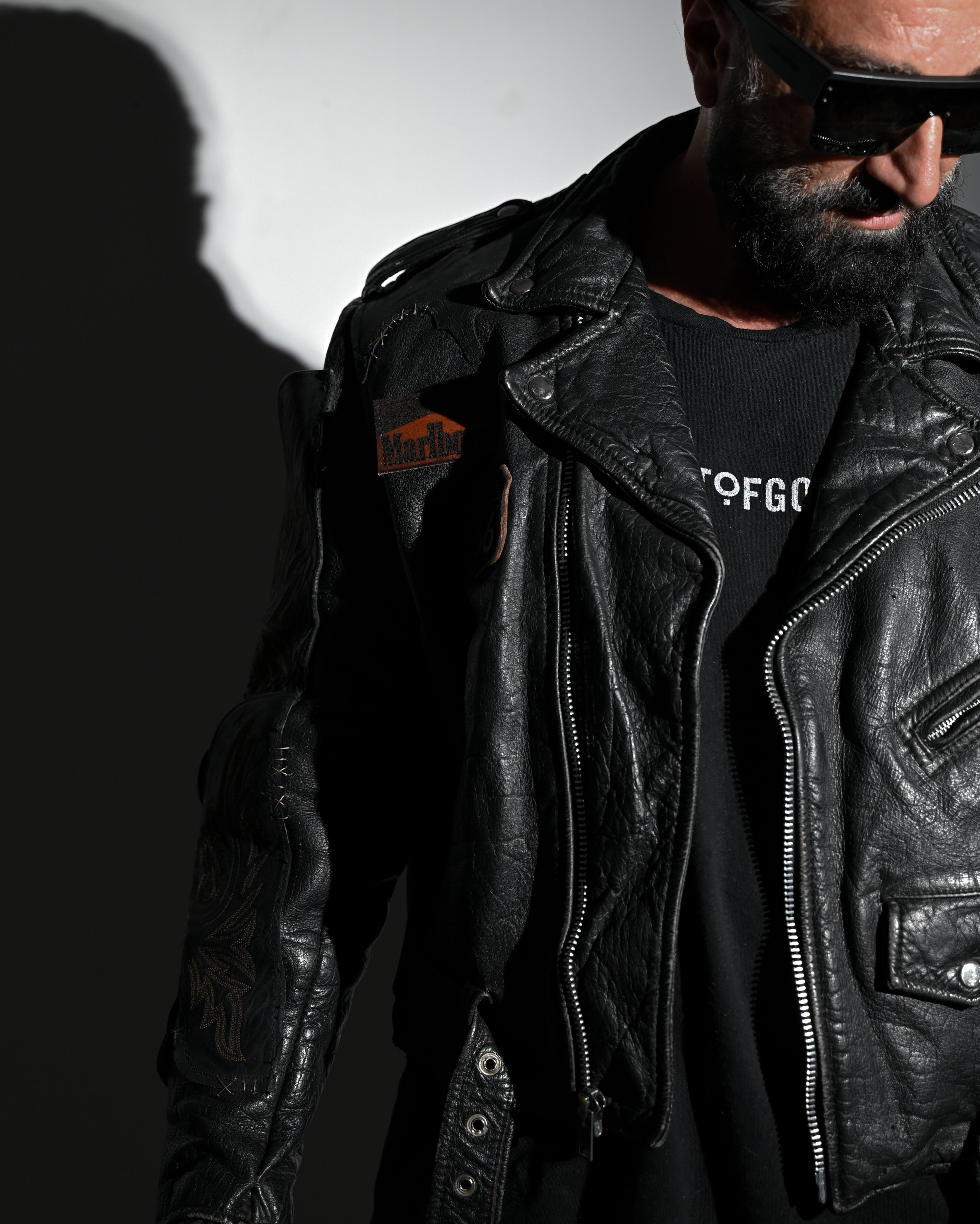 "Endless Ride"Men'S Vintage Motorcycle Leather Outdoor Jacket Coat