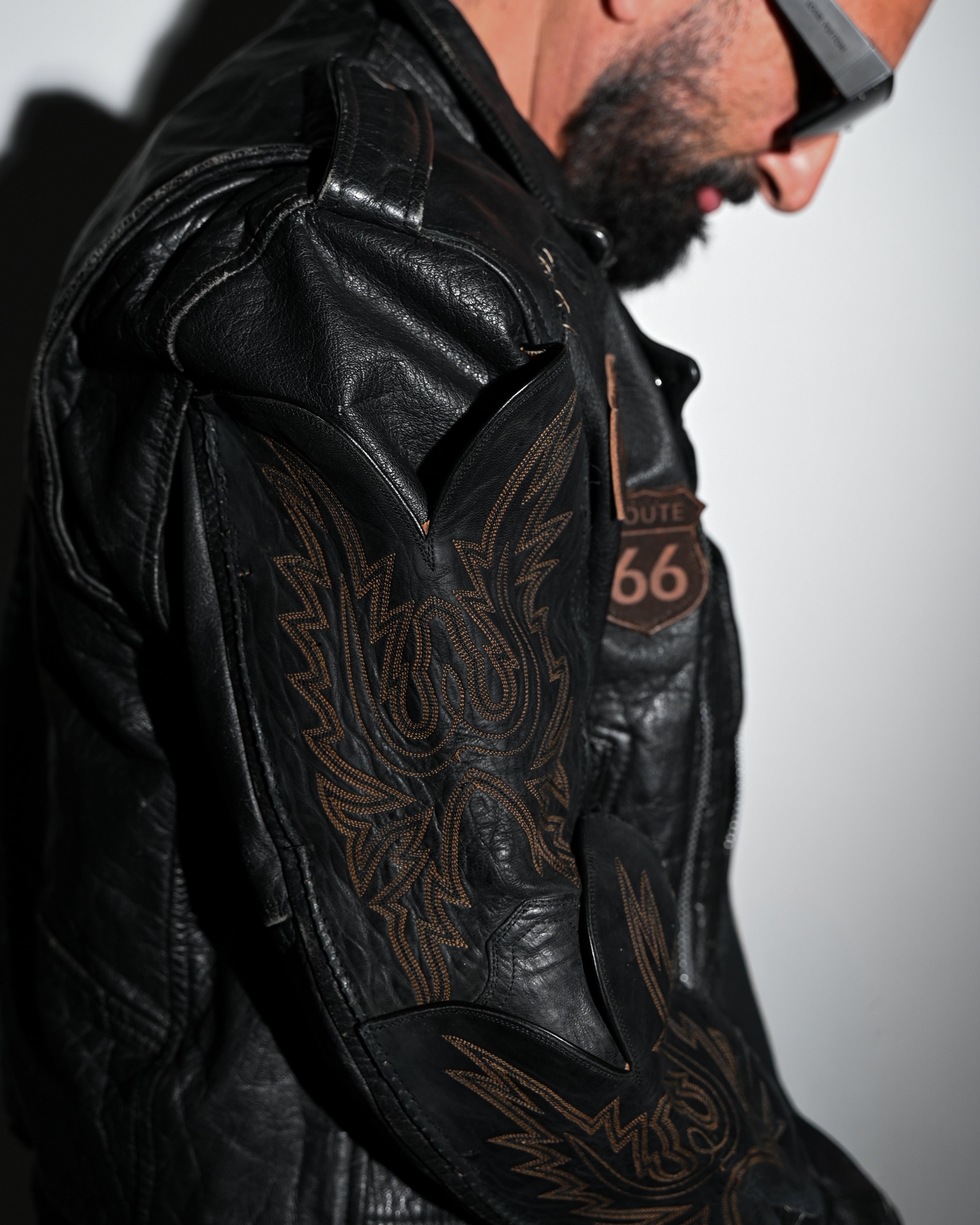 "Endless Ride"Men'S Vintage Motorcycle Leather Outdoor Jacket Coat