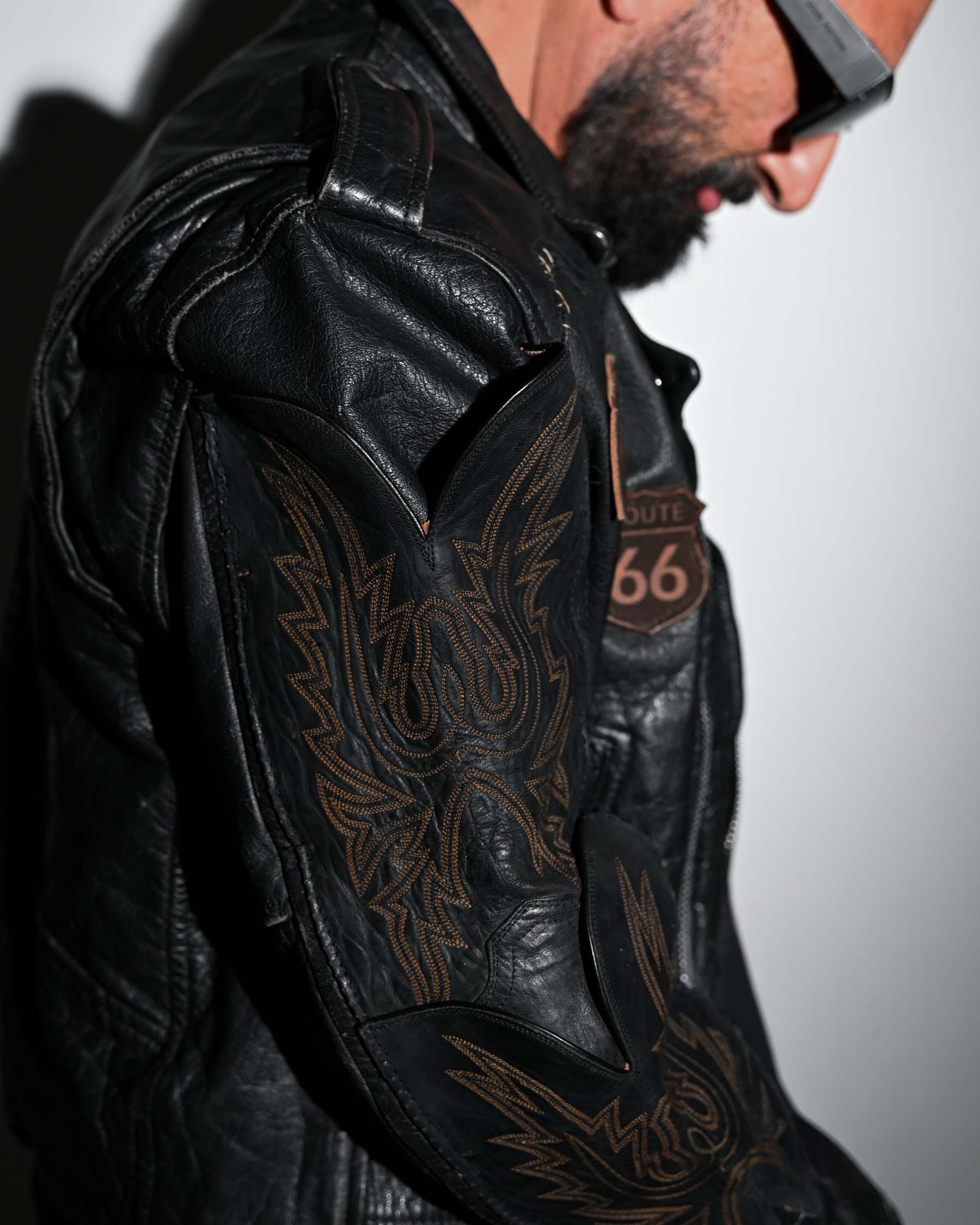 "Endless Ride"Men'S Vintage Motorcycle Leather Outdoor Jacket Coat