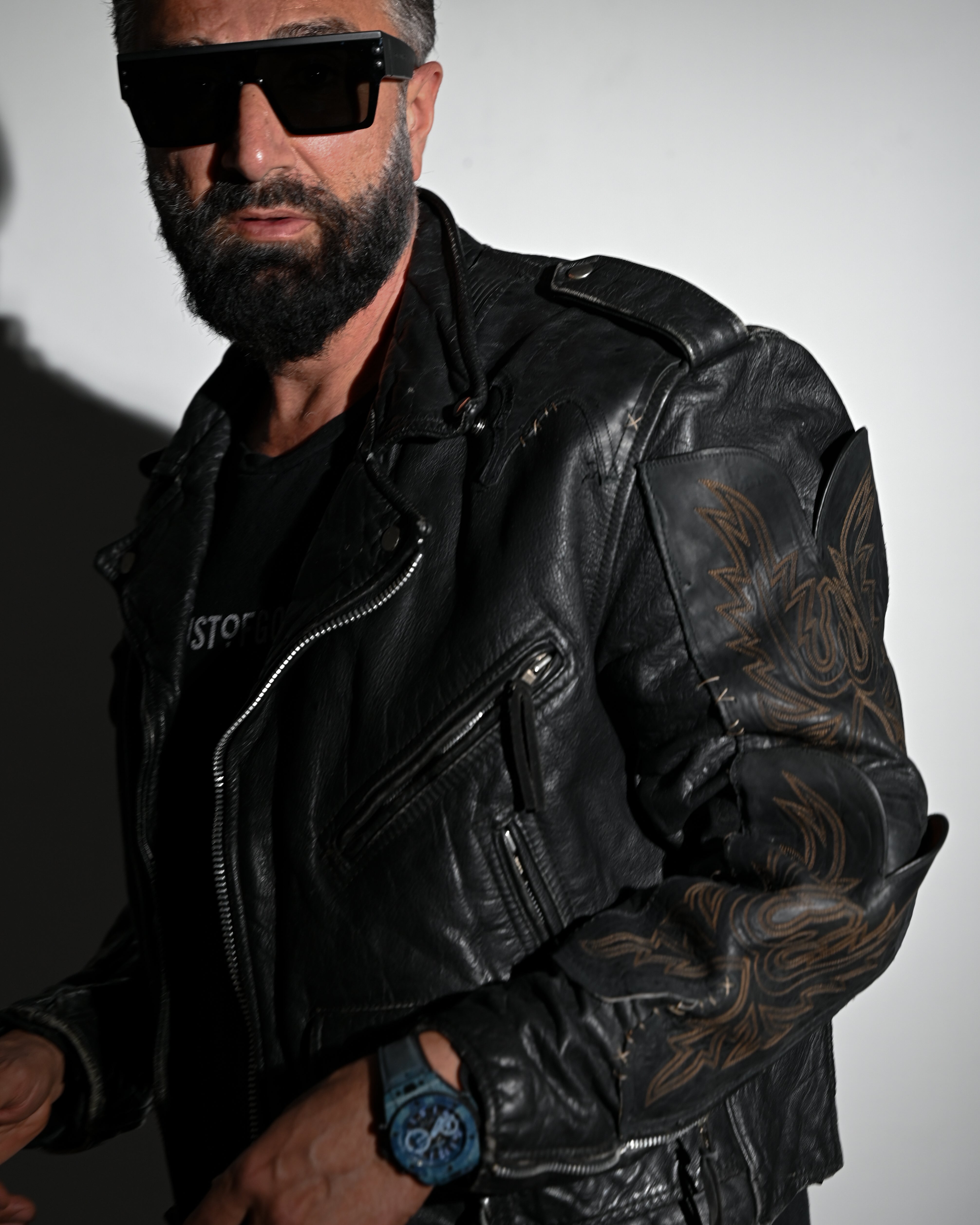 "Endless Ride"Men'S Vintage Motorcycle Leather Outdoor Jacket Coat