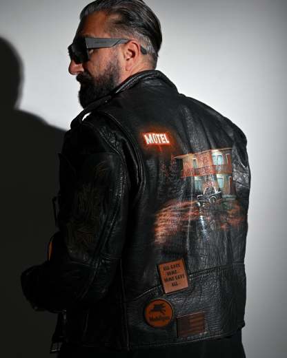 "Endless Ride"Men'S Vintage Motorcycle Leather Outdoor Jacket Coat