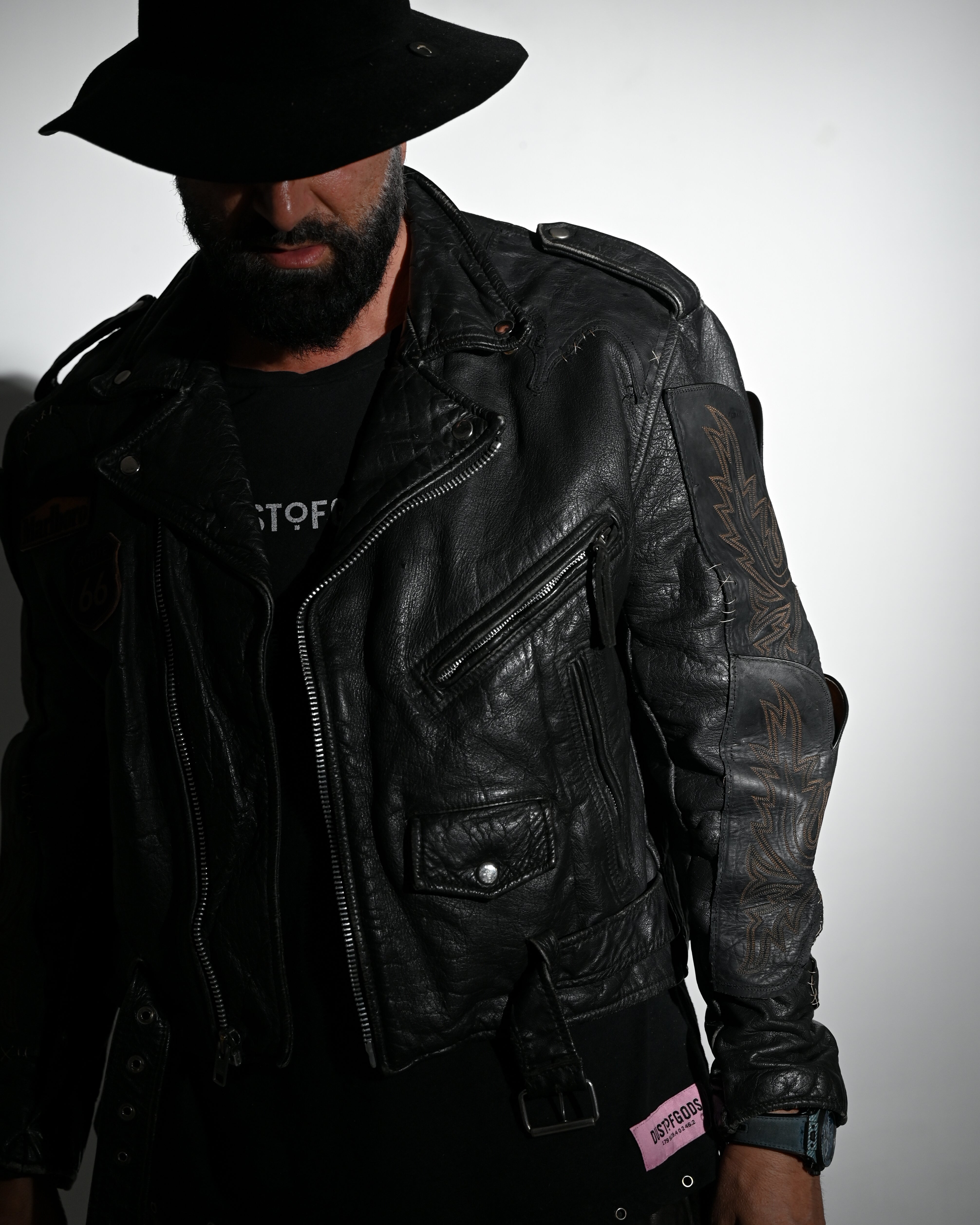 "Endless Ride"Men'S Vintage Motorcycle Leather Outdoor Jacket Coat