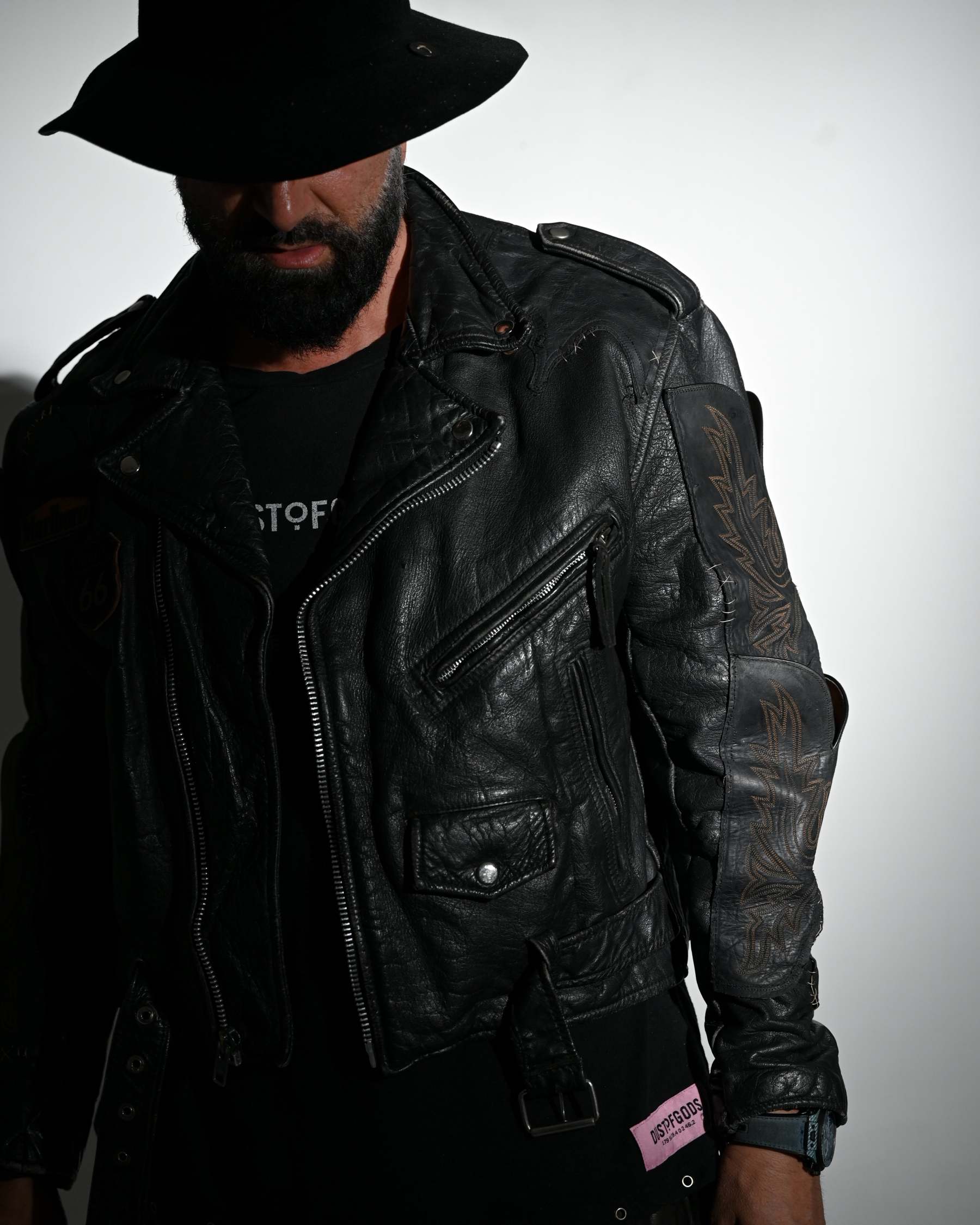 "Endless Ride"Men'S Vintage Motorcycle Leather Outdoor Jacket Coat