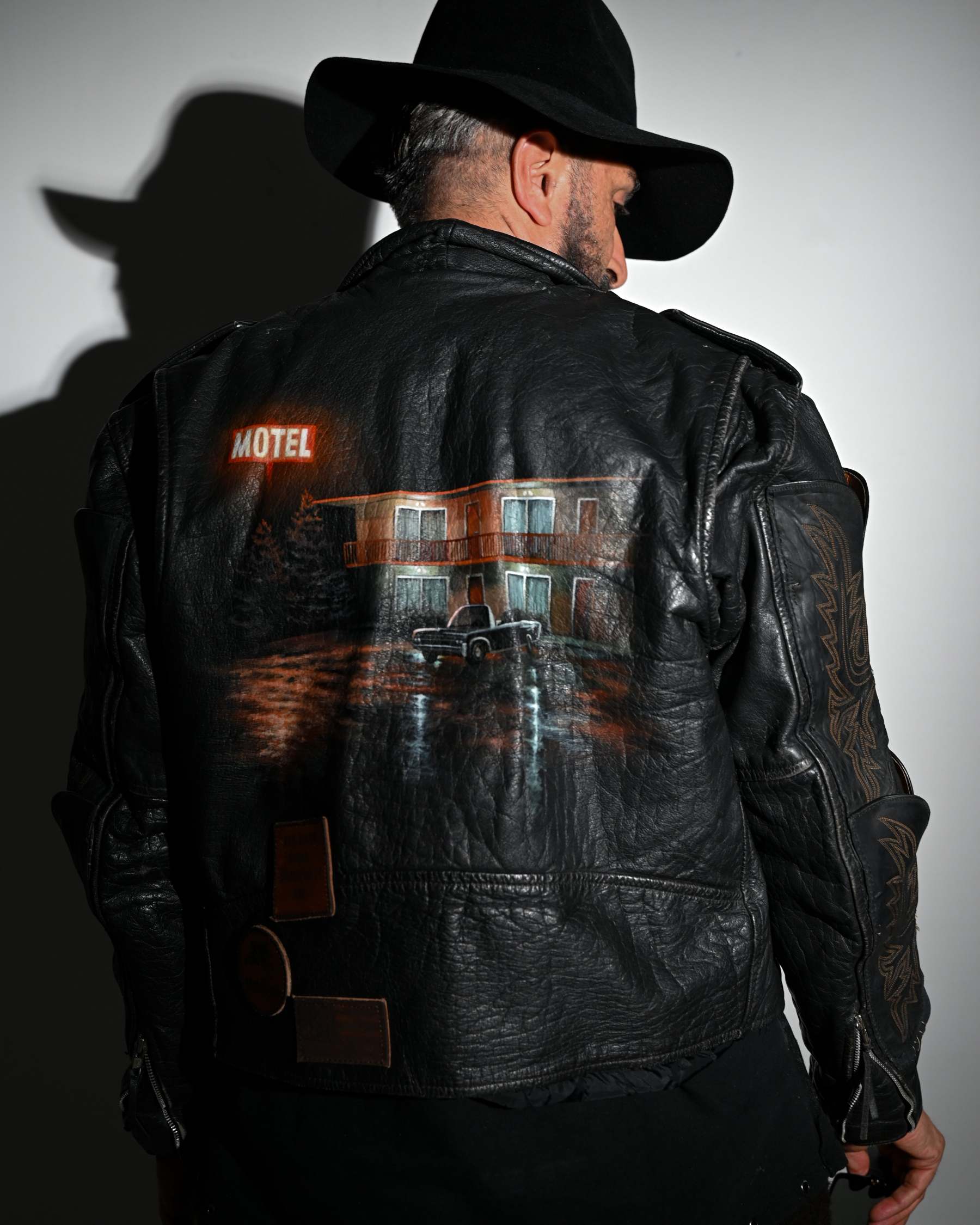 "Endless Ride"Men'S Vintage Motorcycle Leather Outdoor Jacket Coat