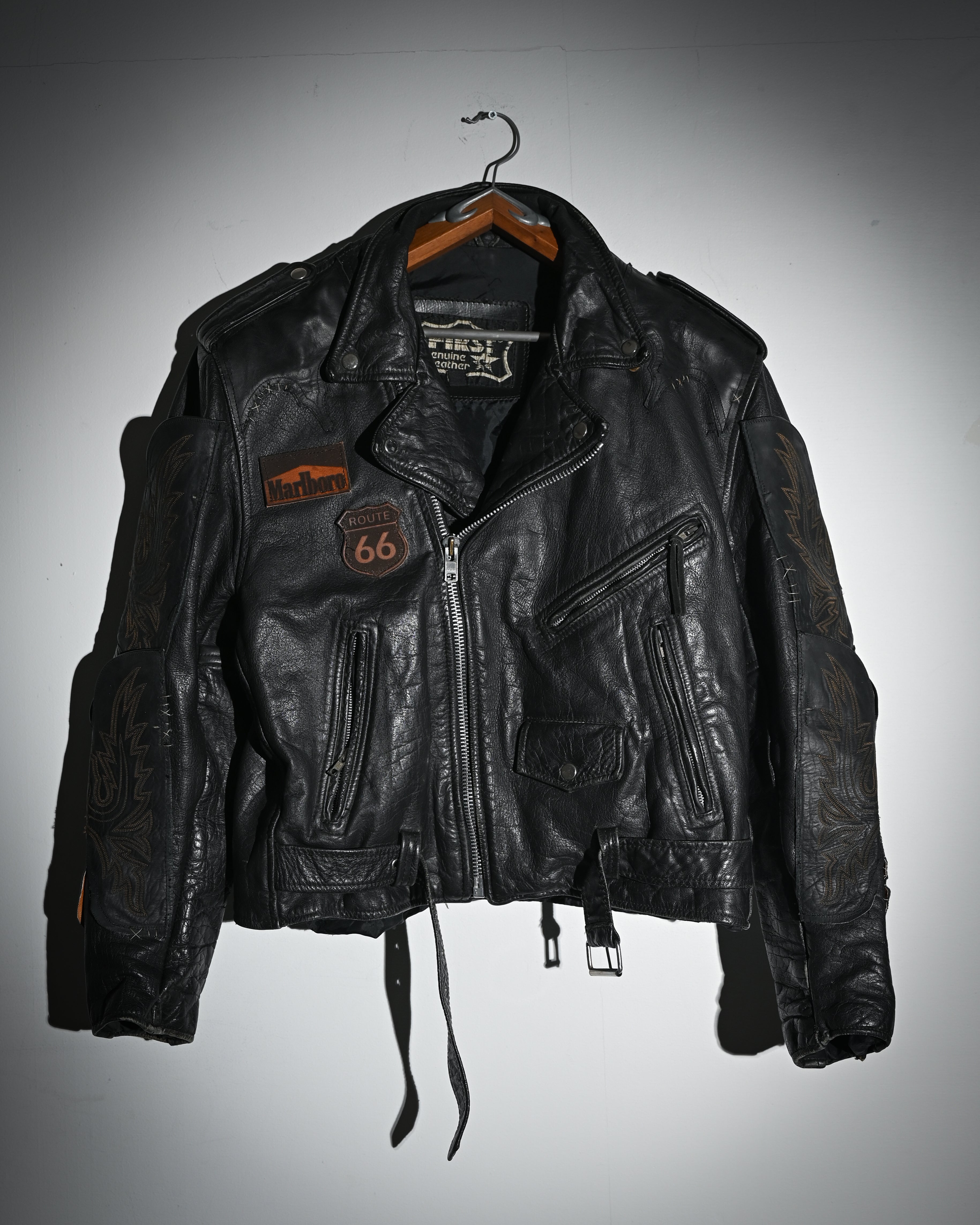 "Endless Ride"Men'S Vintage Motorcycle Leather Outdoor Jacket Coat