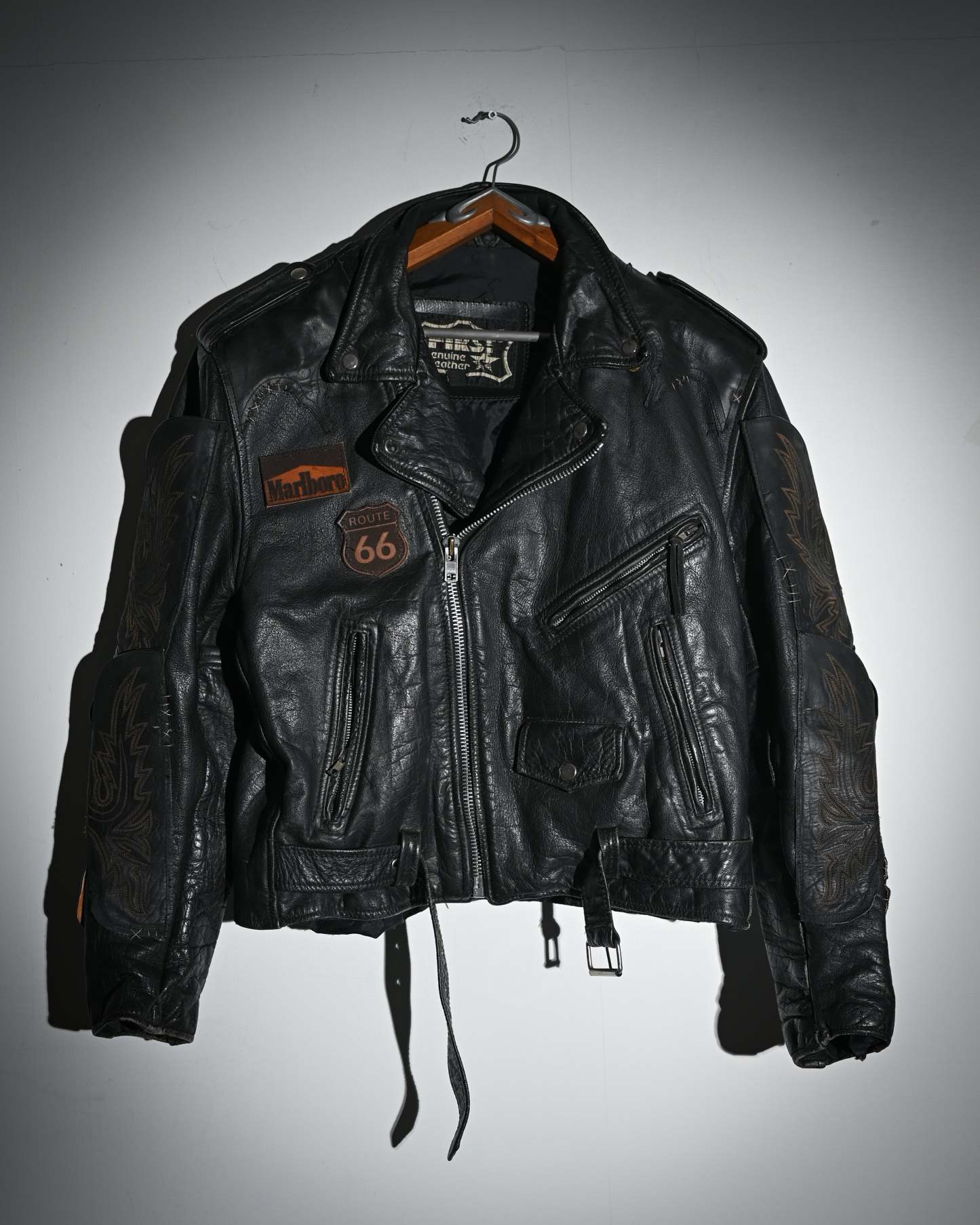 "Endless Ride"Men'S Vintage Motorcycle Leather Outdoor Jacket Coat