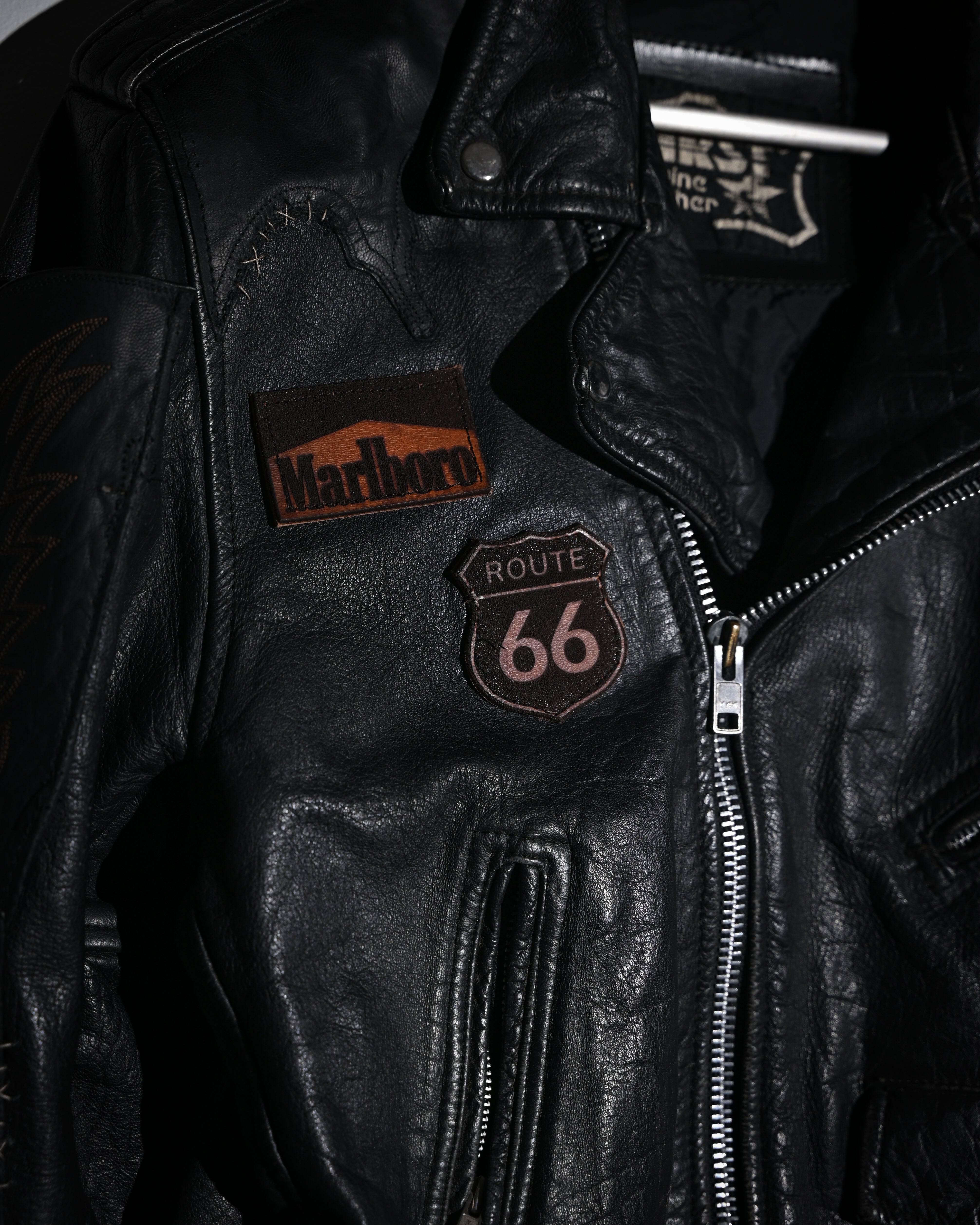 "Endless Ride"Men'S Vintage Motorcycle Leather Outdoor Jacket Coat