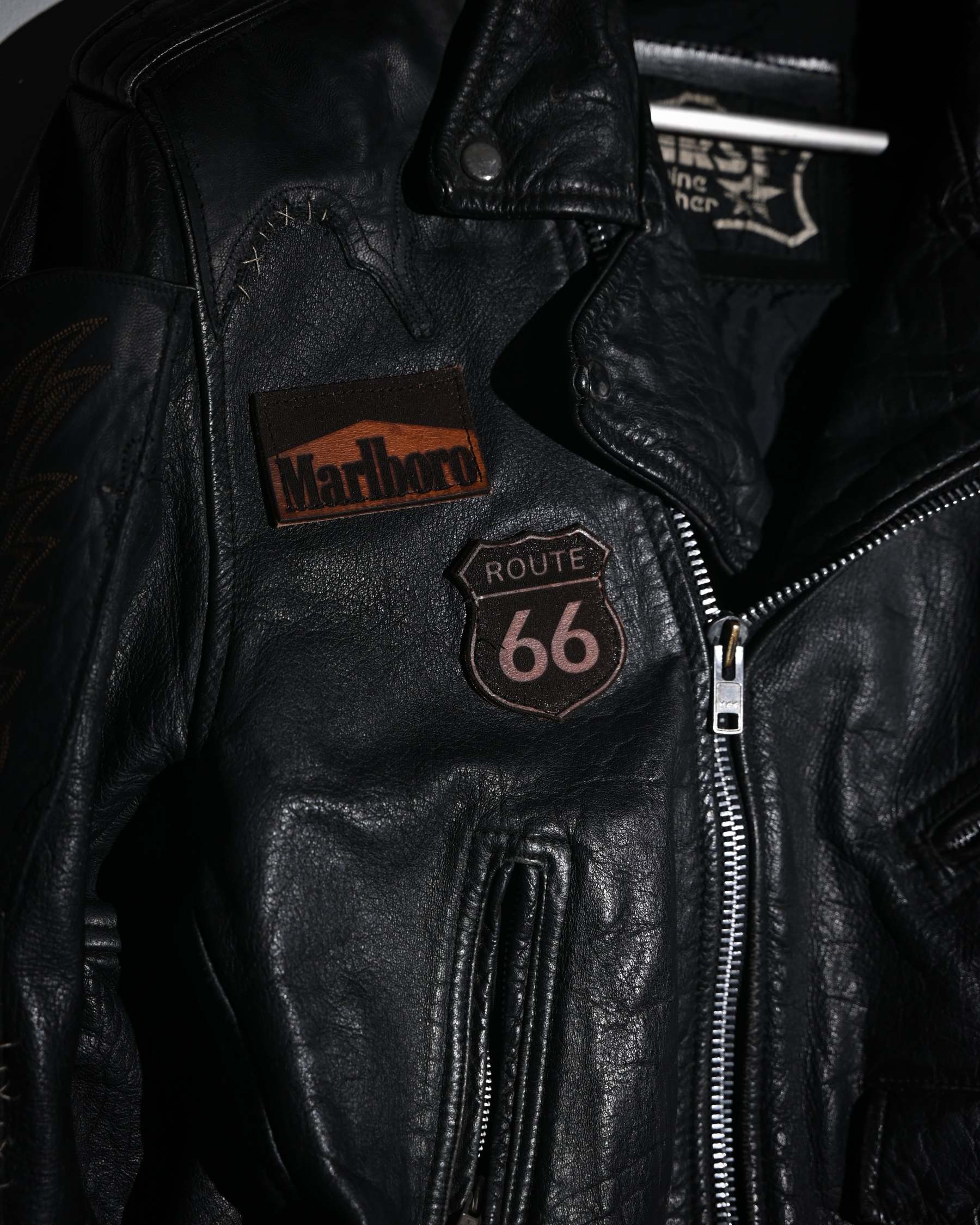 "Endless Ride"Men'S Vintage Motorcycle Leather Outdoor Jacket Coat