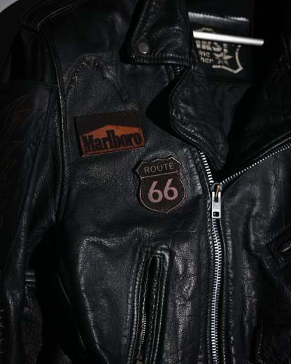 "Endless Ride"Men'S Vintage Motorcycle Leather Outdoor Jacket Coat