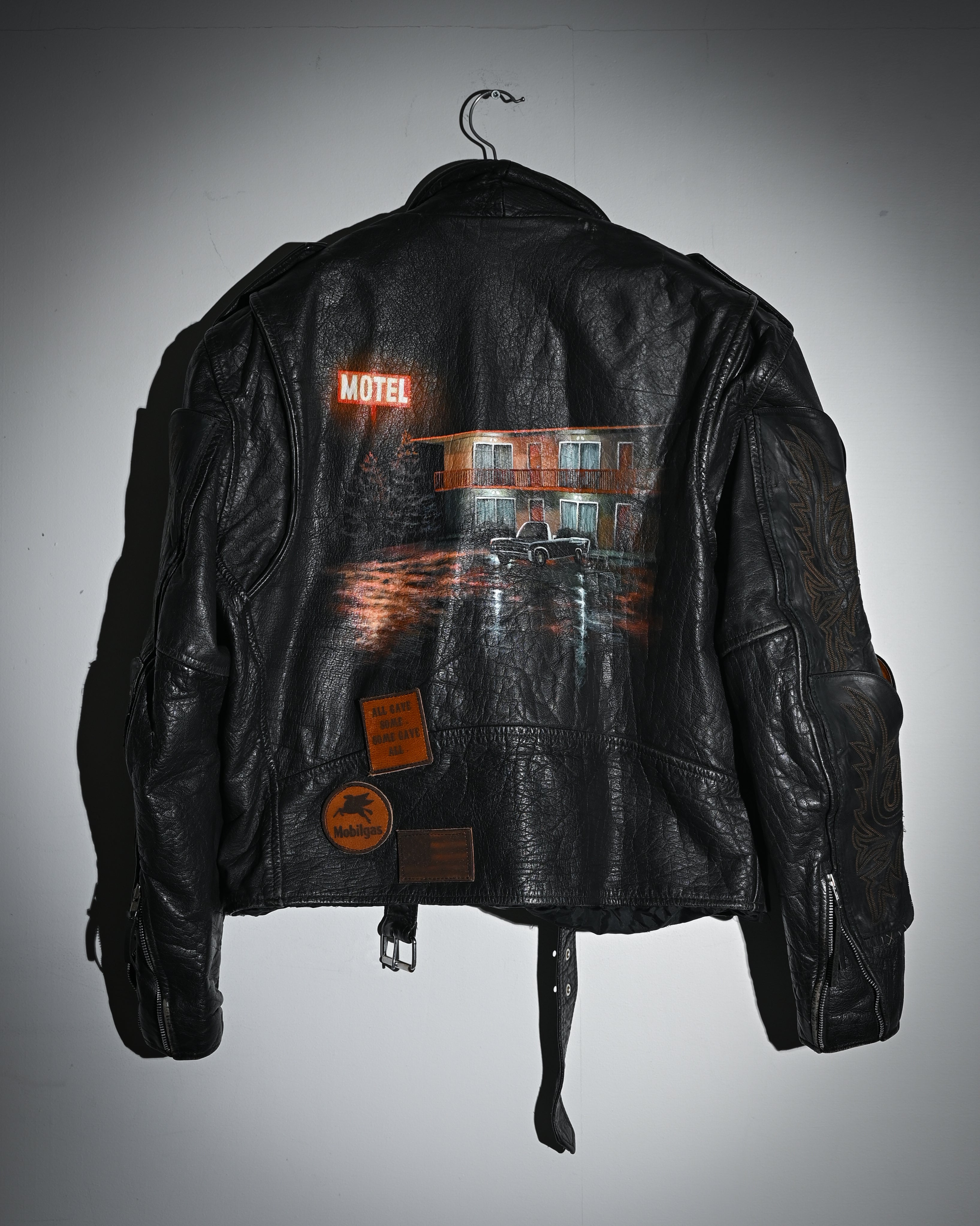"Endless Ride"Men'S Vintage Motorcycle Leather Outdoor Jacket Coat